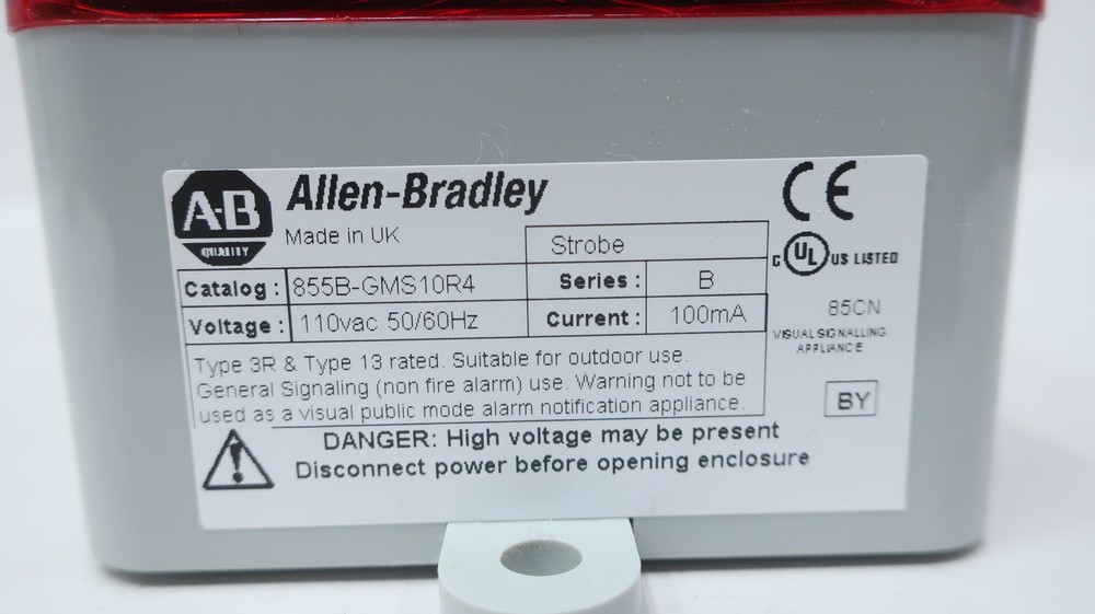 Allen Bradley 855B-GMS10R4 Red Strobe Light Module 110v-ac