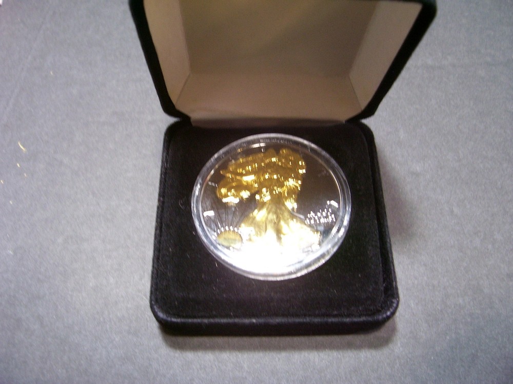 2017 - American Silver Eagle - 24K Gold Gilded - Just Beautiful, Double Sided :
