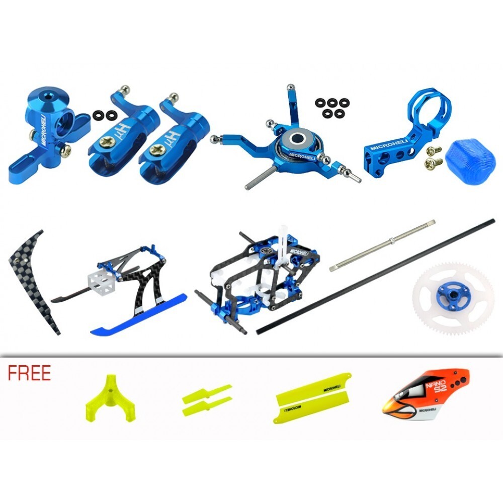 Microheli CNC Performance Package (BLUE) - BLADE NANO S2 / S3