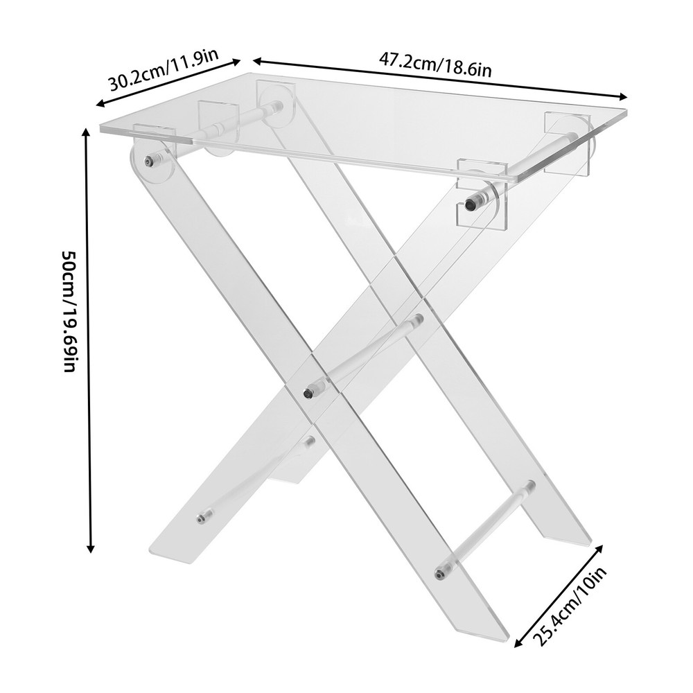 Foldable Acrylic Computer Table X-shaped Coffee Table For Living Room Bed Room