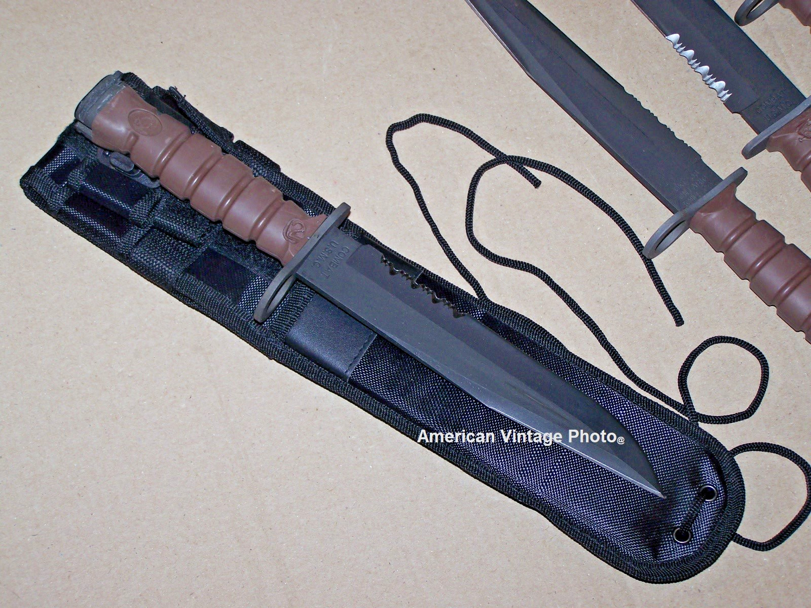 Vintage OKC3S Knife USMC Marine Corps Bayonet Ontario Knife Co & MOLLE Sheath