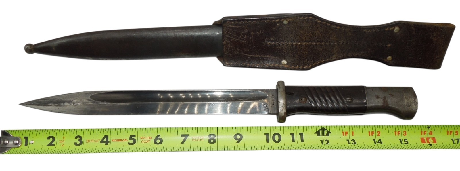 Original WWII German Army Non Matching Numbers Bayonet Scabbard Frog 41 FNJ