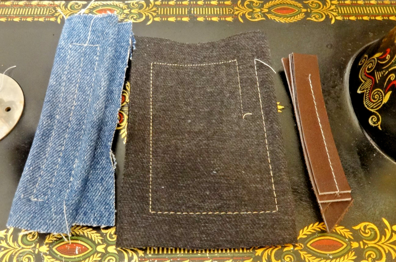 SERVICED - 1923 SINGER 66 REDEYE Sewing Machine w/Hand Crank - Leather, Denim