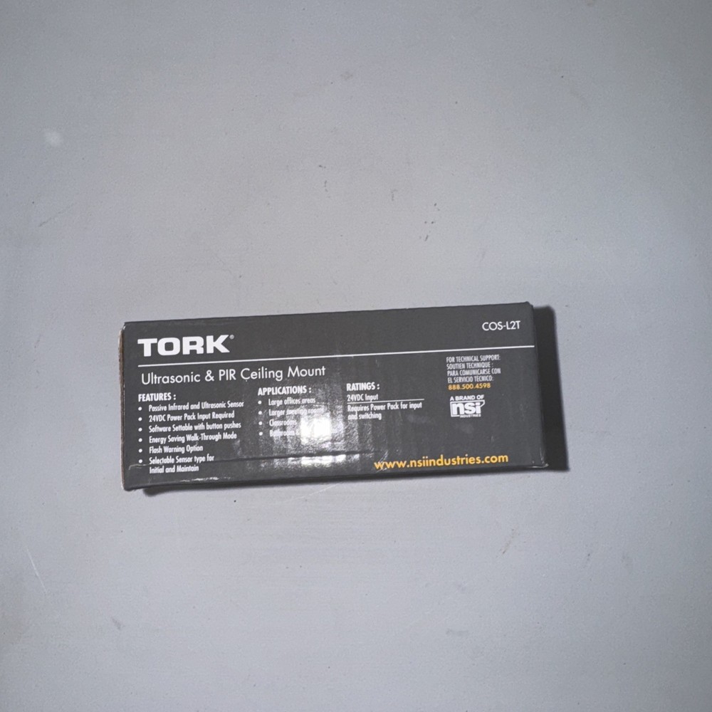 TORK COS-L2T Occupancy Sensor Ultrasonic & PIR Ceiling Mount