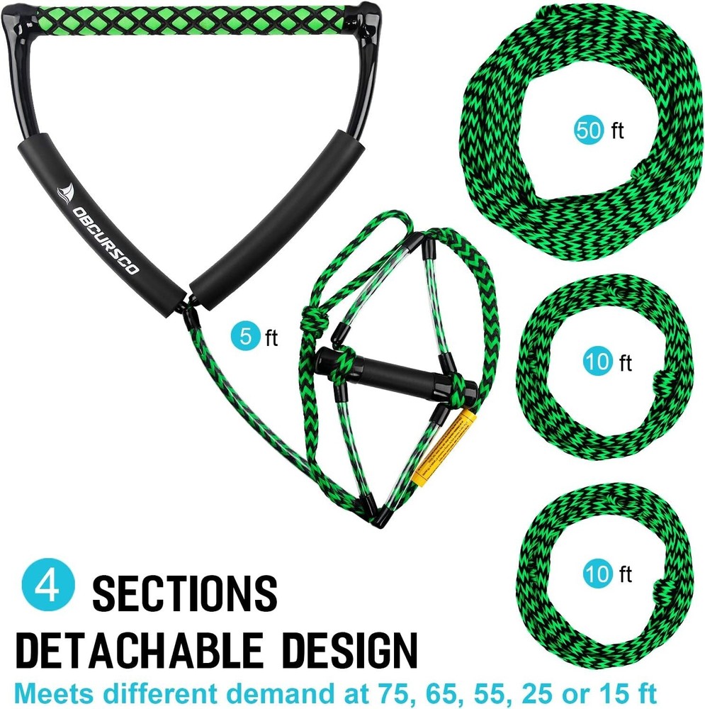 Enhanced Wakeboarding Rope Set with Grip-Enriched EVA Handle - 1600 lbs Strength