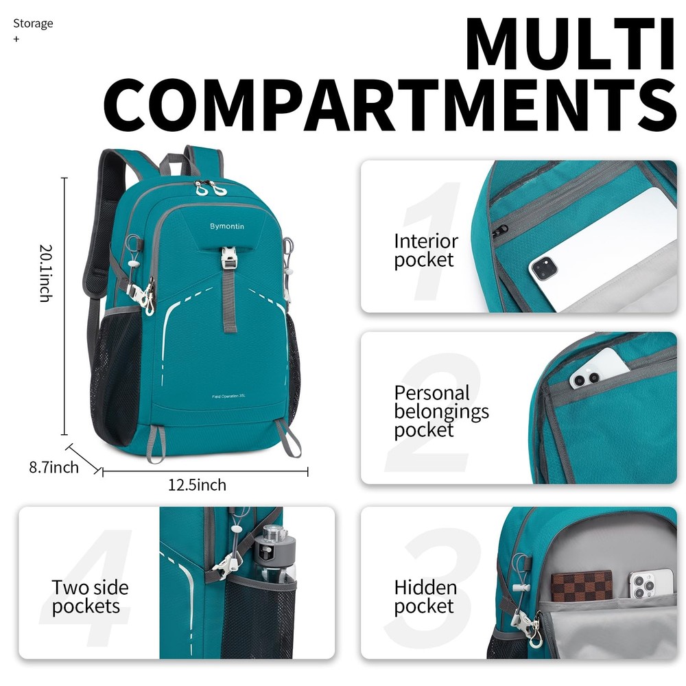 35L Lightweight Packable Backpack – Durable Foldable Daypack for Travel, Hiki...