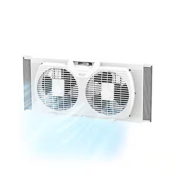9 In. Twin Window Fan with Manually Reversible Airflow Control