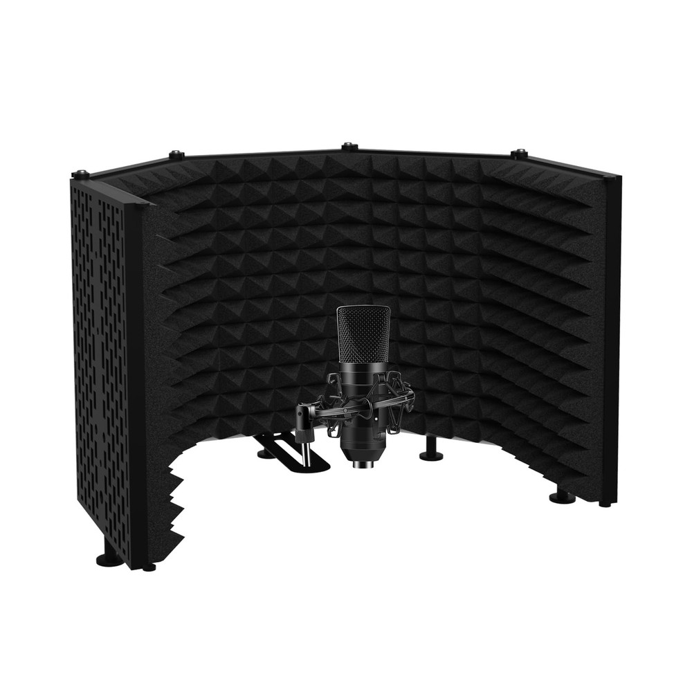 Microphone Isolation Shield – Foldable & Adjustable Soundproof Panel for Reco...