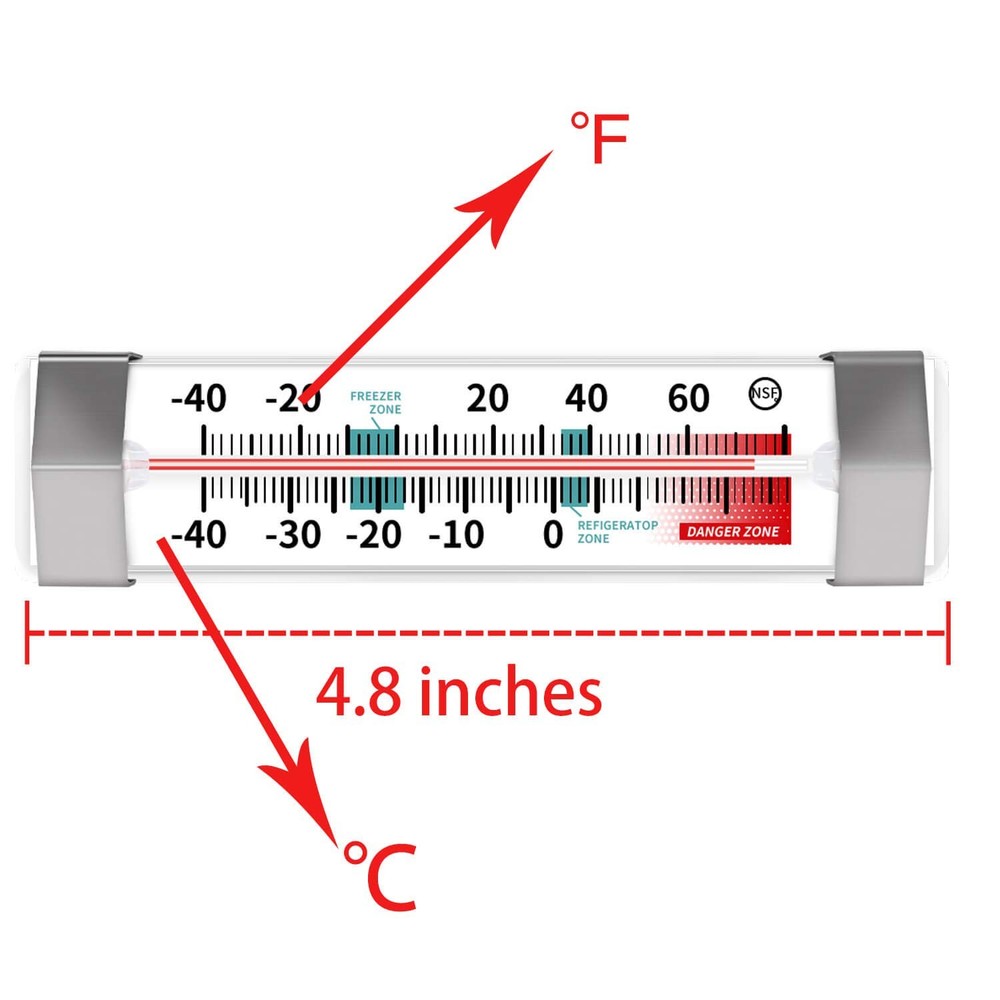 Fridge Refrigerator Freezer Thermometer (3pack) Silver