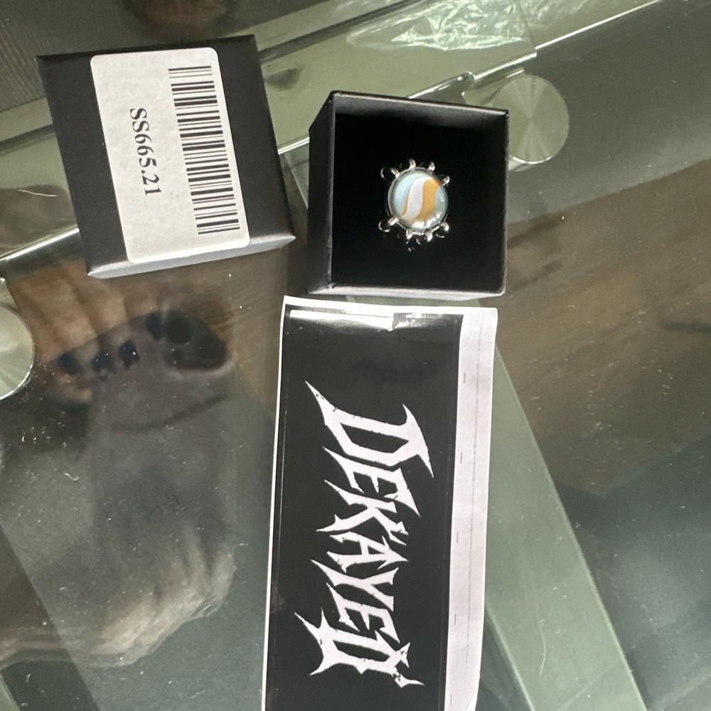 Mega Stone Keystone Ring handmade gothic style adjustable size