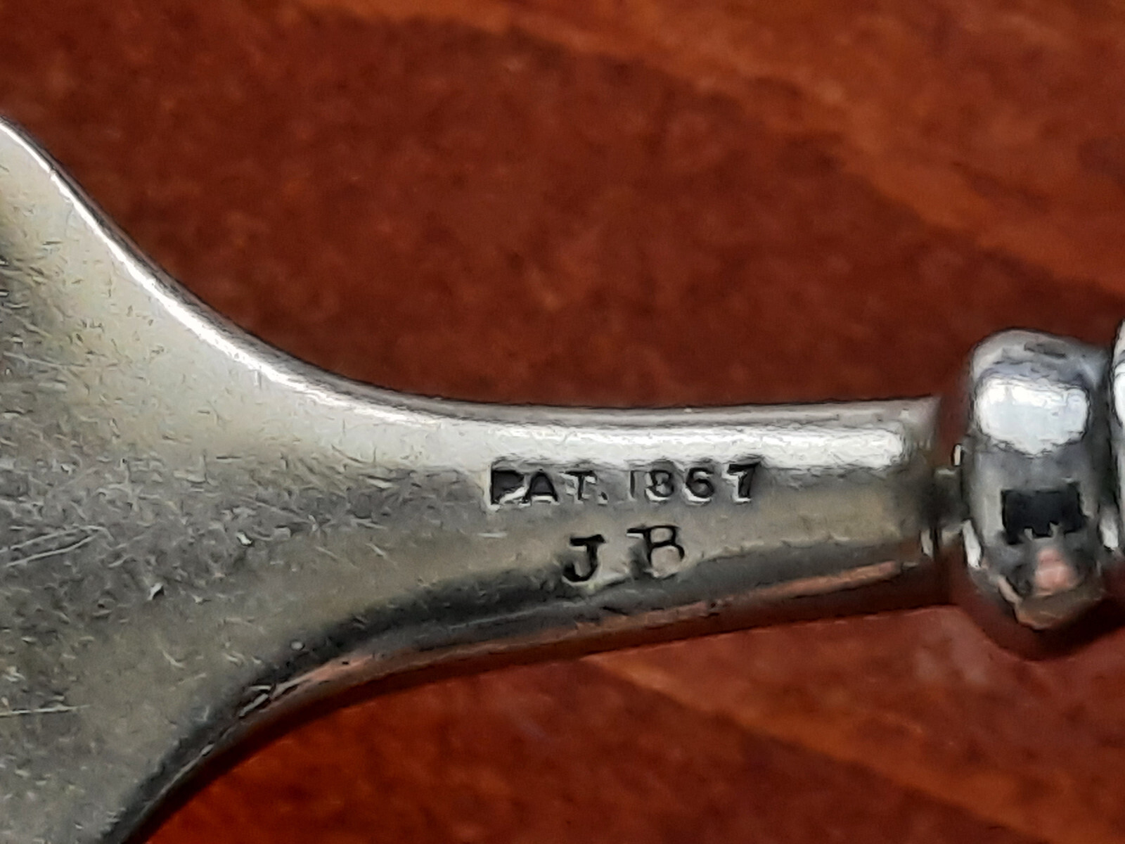 Coin Silver James Bingham Seal Top Pastry Fork, Mono