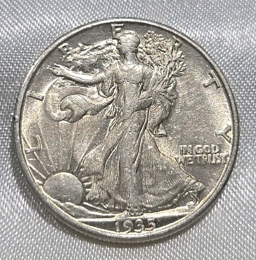 1935 D WALKING LIBERTY HALF DOLLAR AU+