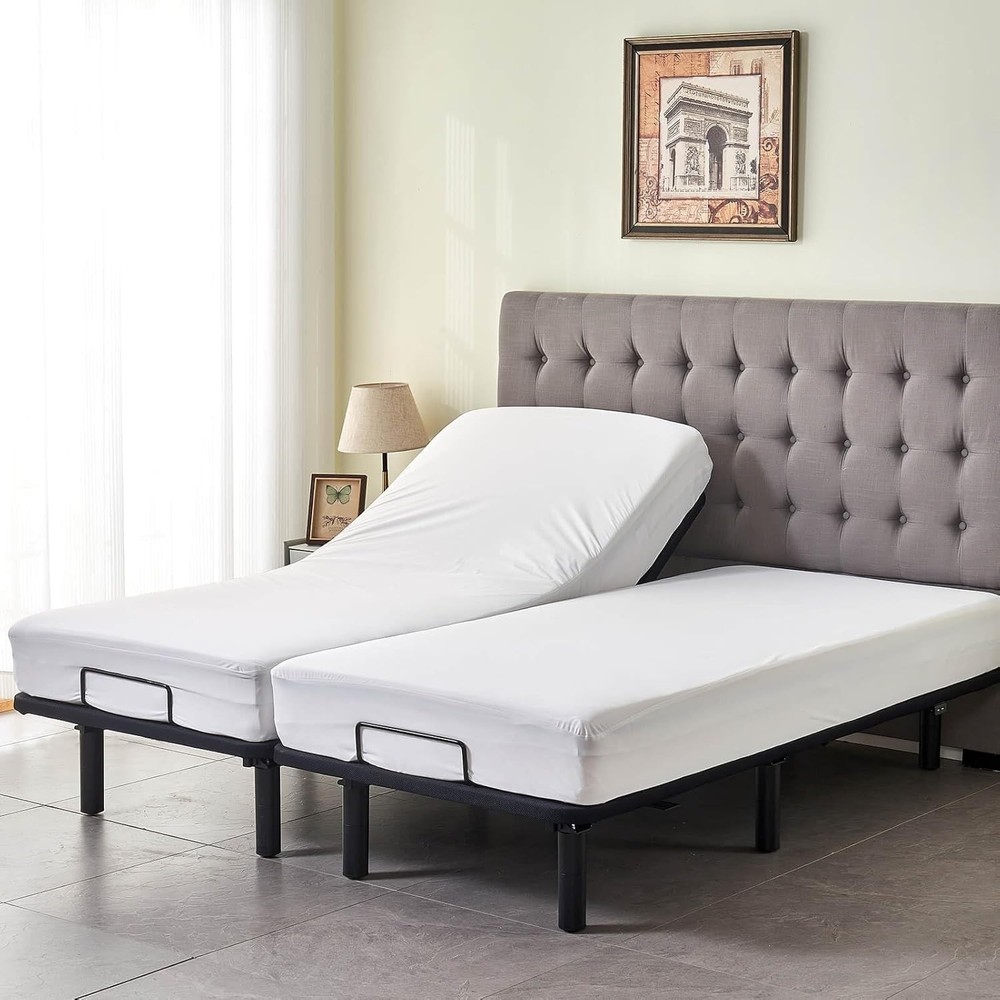 Waterproof Split King Mattress Protector for Adjustable Bed 2PCs Mattress Cov
