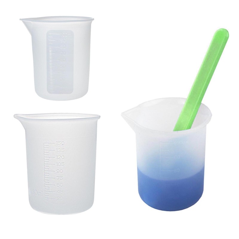 Silicone Measuring Cups Precise Scale Squeeze & Pour Liquid Measure Cup Sticks