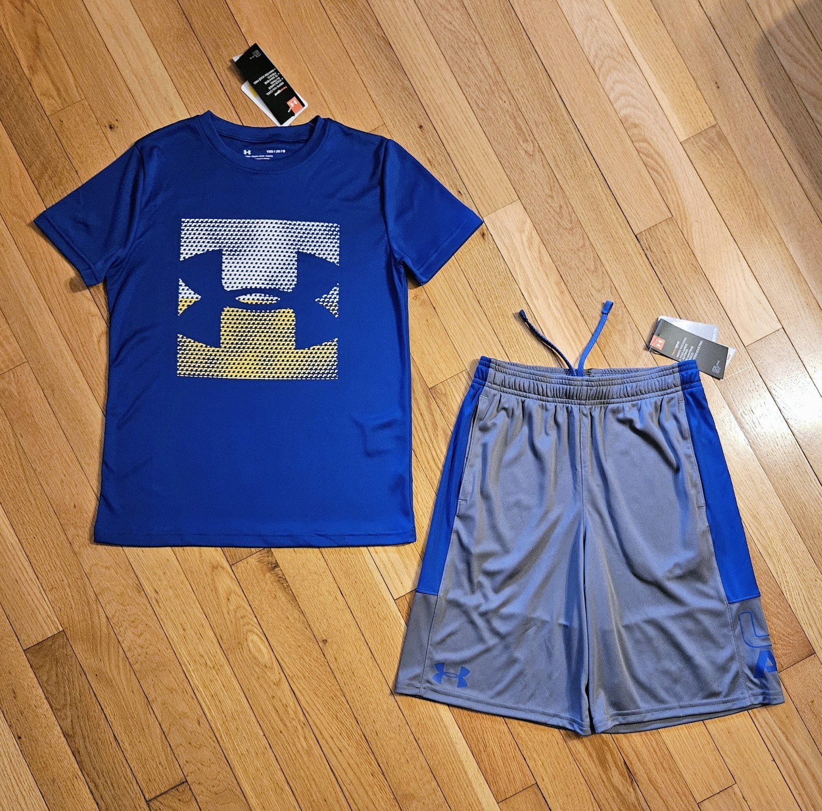 NEW Under Armour Youth Big Boy T-Shirt & Drawstring Short Set (YM -  10/12)