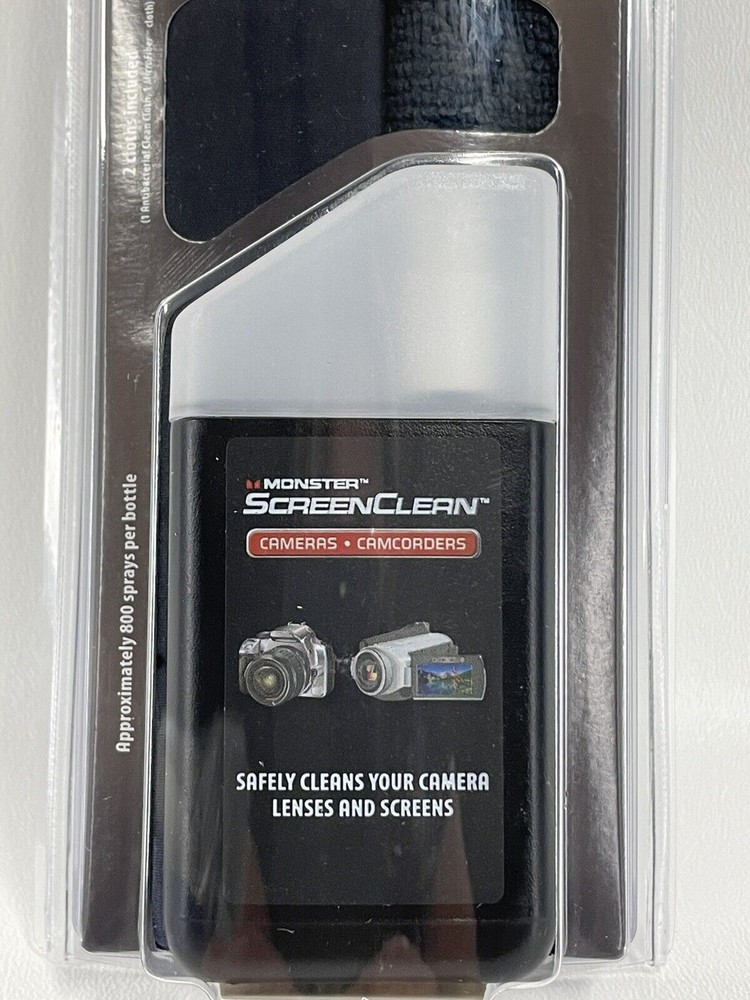Monster Microfiber Cloth & Screen Clean Spray Camera, Camcorder/ Electronics NOS