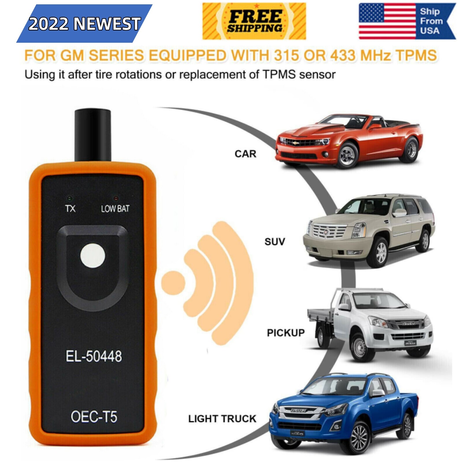 EL-50448 TPMS Reset Tool Relearn Auto Tool Tire Pressure Sensor For GM