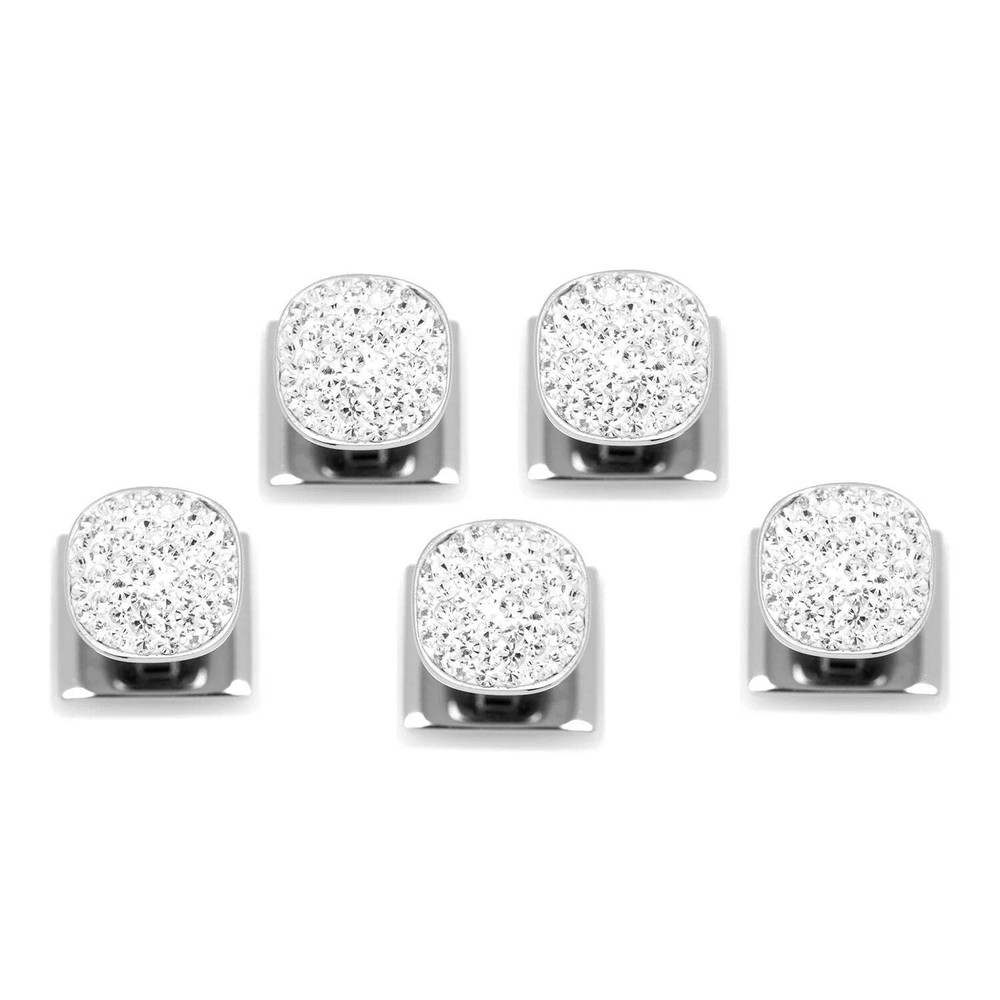 Stainless Steel White Pave Crystal 5-Studs