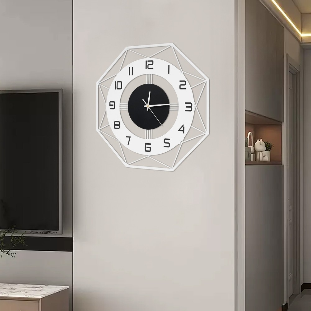 Modern Wall Clock - Silent Battery Powered Analog , Easy Mount