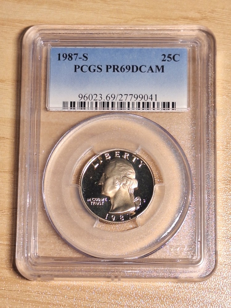 1987-S PCGS PR69DCAM Washington Proof Quarter Extremely Nice Looking Coin!