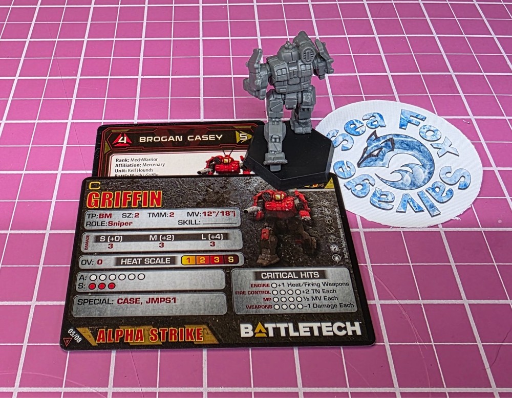 BattleTech Griffin Mech -- Kell Hounds Striker Lance + Cards
