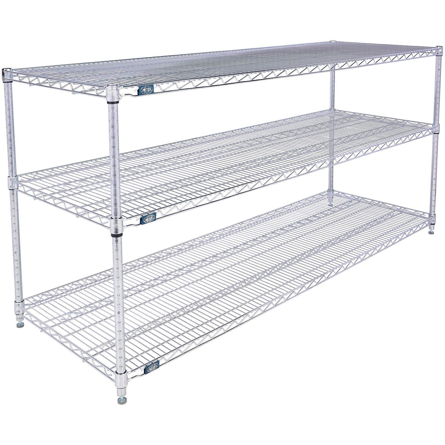 Global Industrial 3 Shelf Chrome Wire Shelving Unit Starter 72"W x 12"D x 34"H