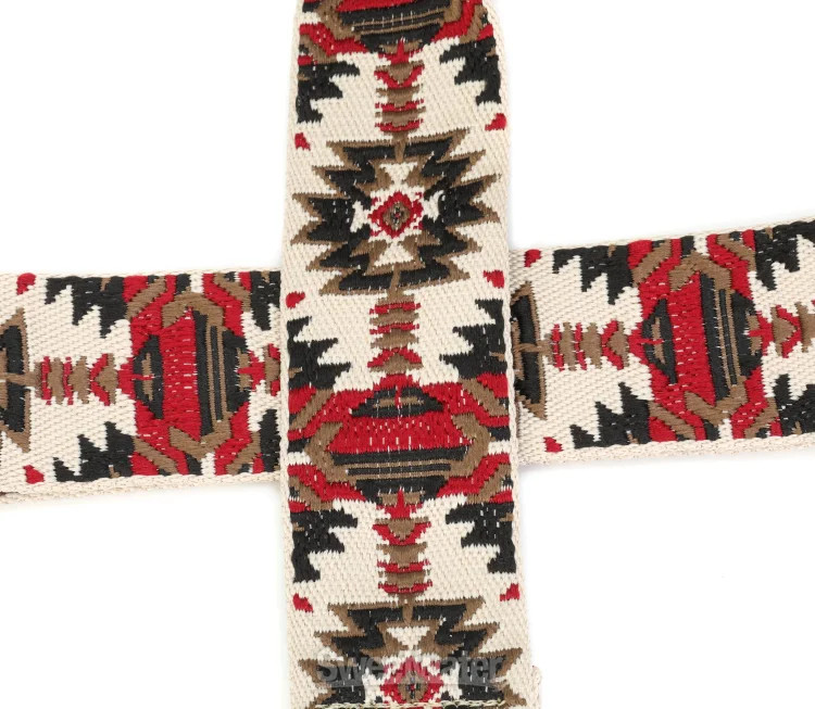 LM Products Azteca Guitar Strap - Red/White
