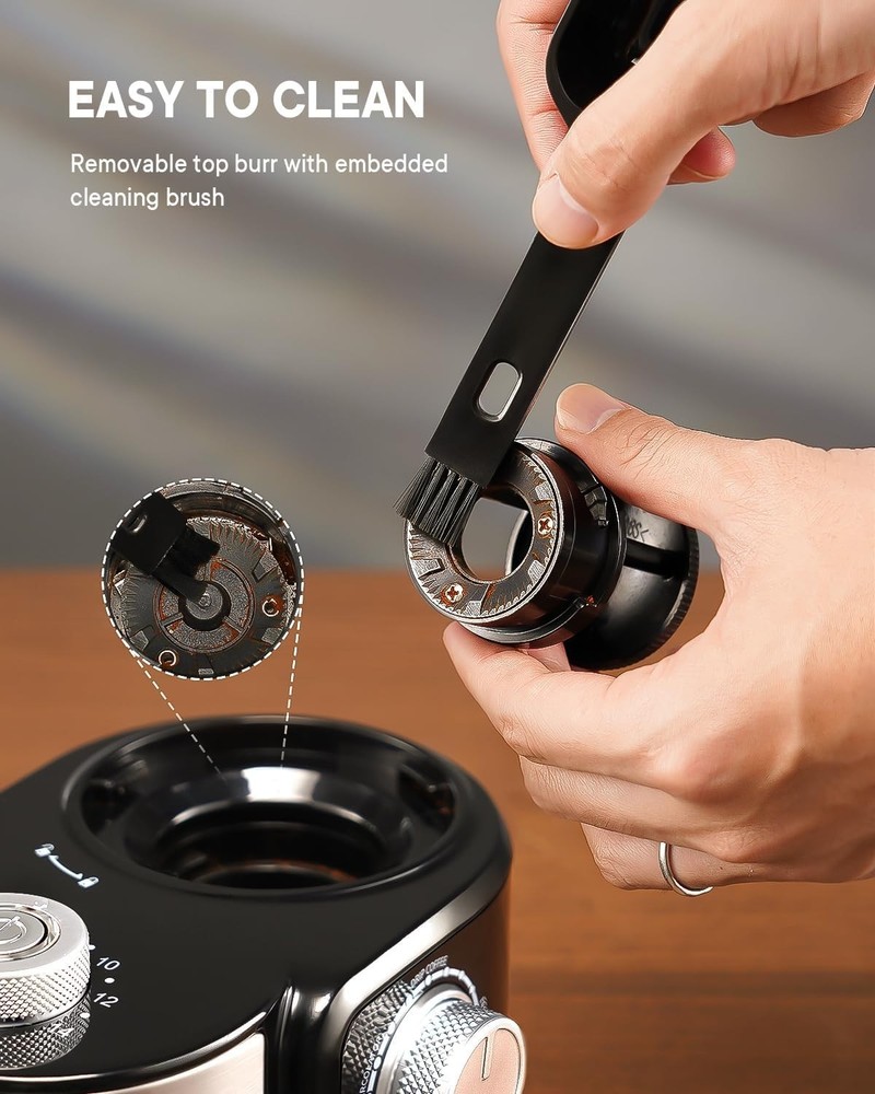 Compact Electric Burr Mill Coffee Grinder with 16 Settings for Any Brew Method