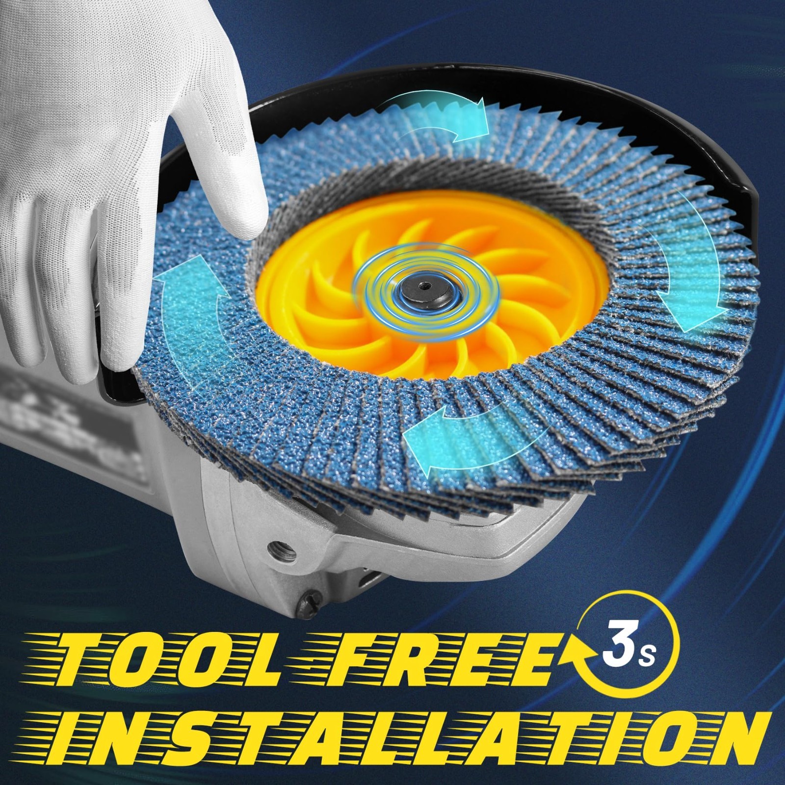 20PCS 4-1/2" T29 Flap Discs 60 Grit Zirconia Tool-Free Angle Grinder Grinding