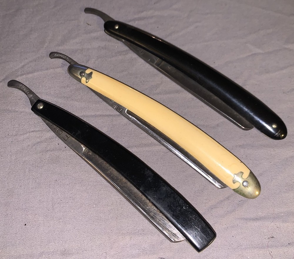 Nice Group 3 Antique Straight Razors Wald Kirchner Gemco