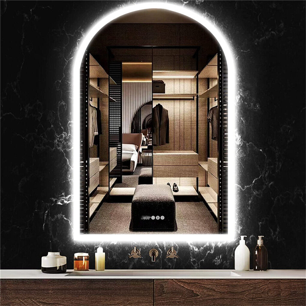 Arched LED Bathroom Mirror for Wall Backlight Antifog Vanity Mirror Waterproof
