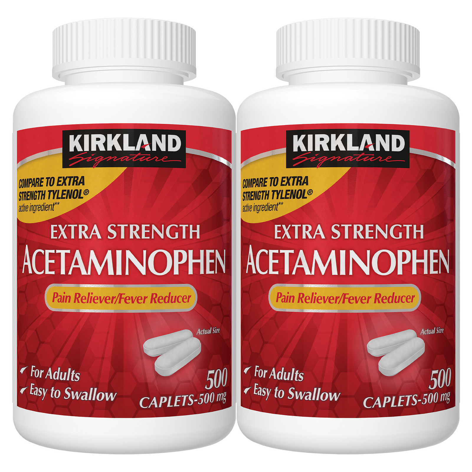Kirkland Signature Acetaminophen 500 mg Extra Strength Pain Relief 1000 Caplets