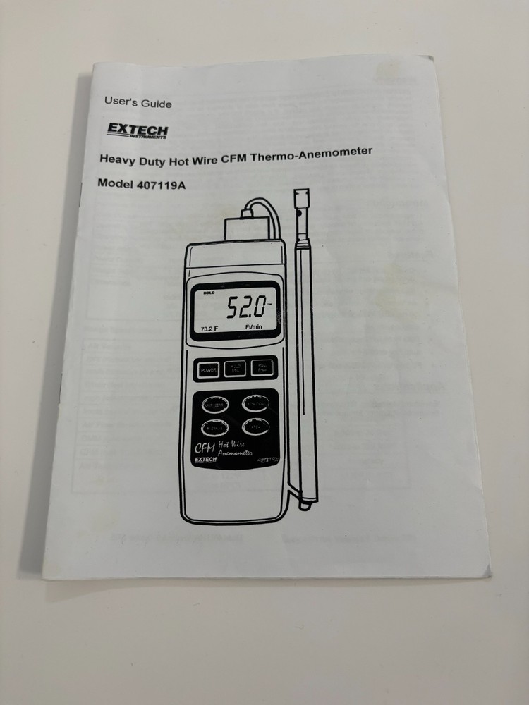 Extech 407119A Heavy Duty Hot Wire CFM Anemometer