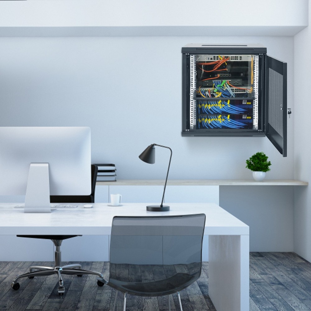 12U Wall Mount Network Server Cabinet, 15.5'' Deep, Server Rack Cabinet