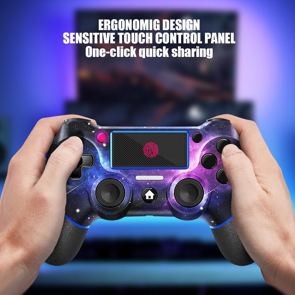 AceGamer Wireless Controller for PS4, Custom Design V2 Gamepad Galaxy