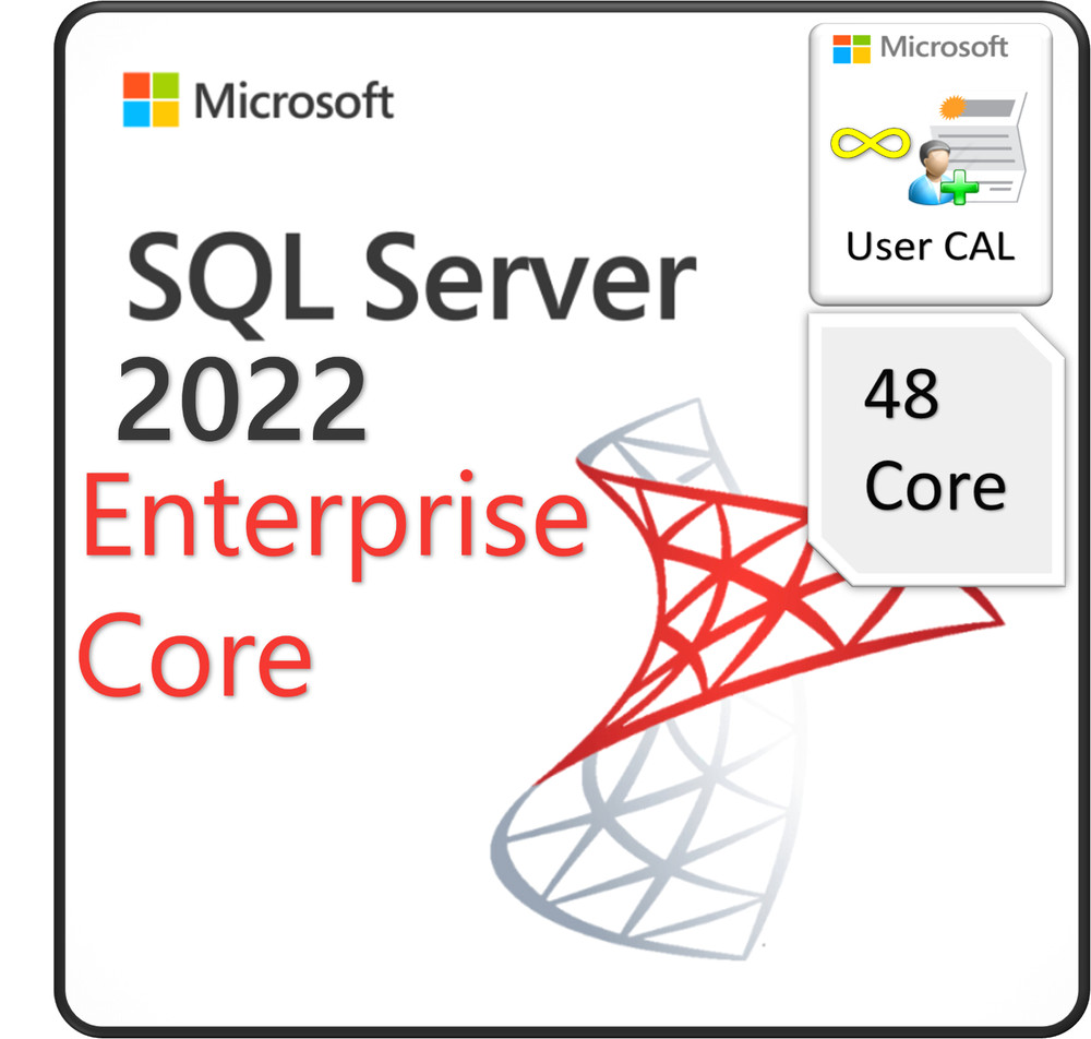 Microsoft SQL Server 2022 Enterprise Core , 48 Core License - Unlimited CAL