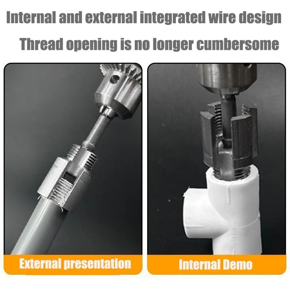 Universal Pipe Threading Tool Internal External Thread Hand Tool For Plumbing