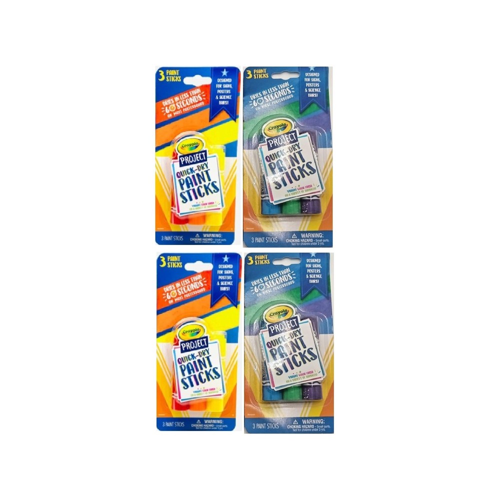 4 Pack Crayola Project Quick Dry Paint Sticks