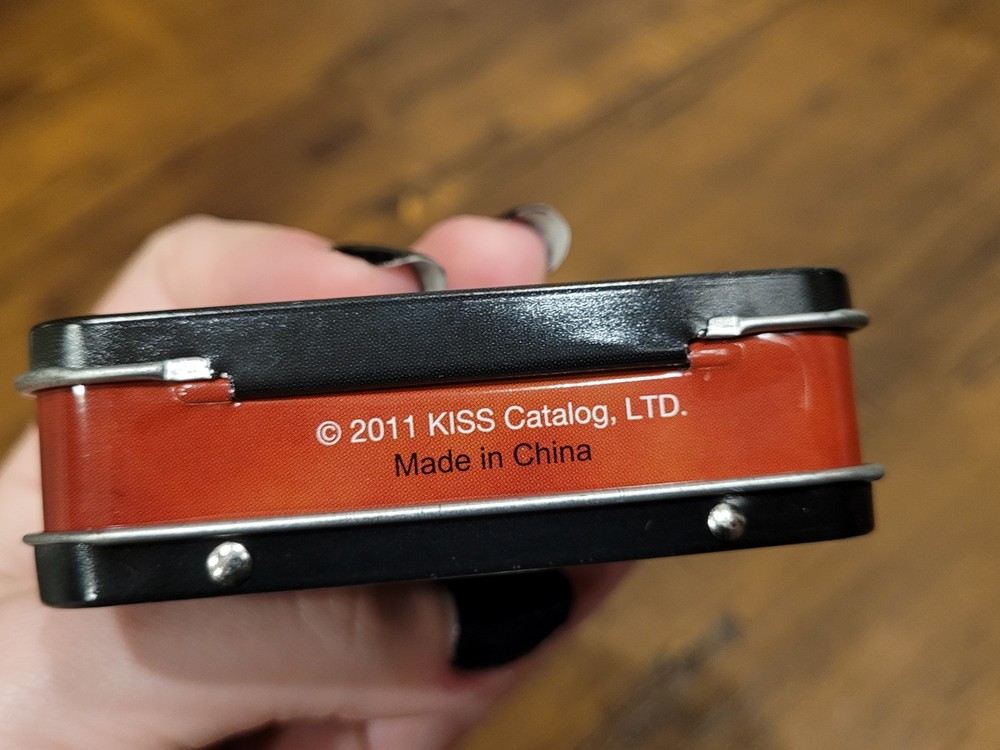 ~KISS Band Christmas Ornament Tin 4″ Metal Mini Tin Vintage Style Hard Rock~