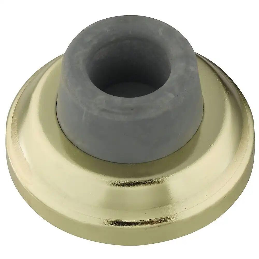 2-1/2 Inch Concave Wall Door Stop Bright Brass