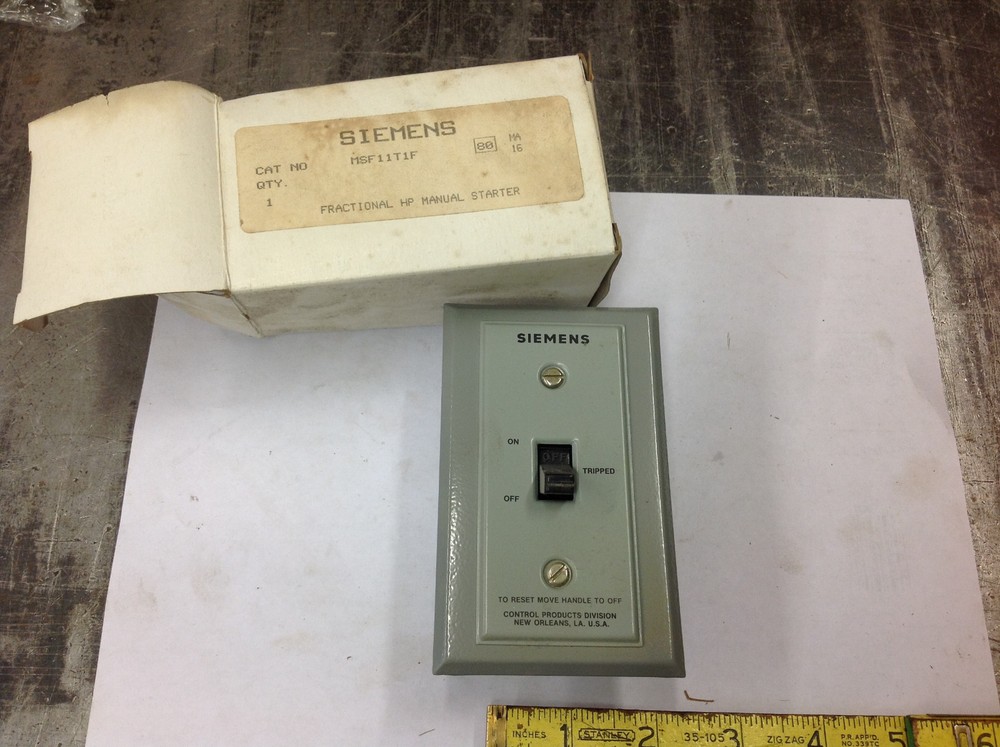 Siemens MSF11T1F Manual Toggle Starting Switch 277V Maximum.  NEW SURPLUS