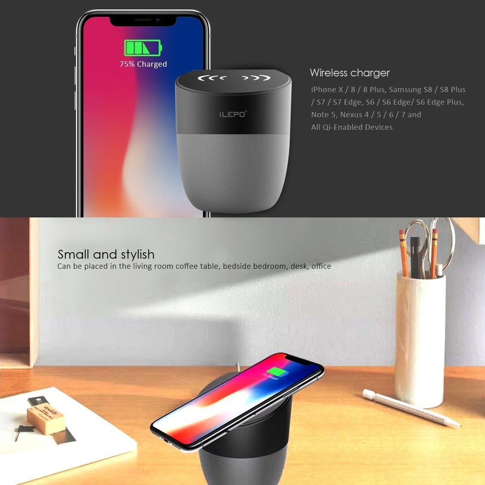 Mini altoparlante Bluetooth e caricabatterie e docking station wireless compatib