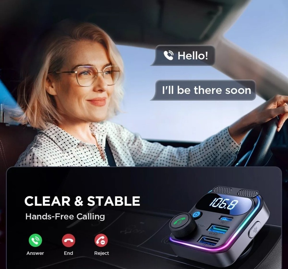 JOYROOM JR-CCB01 48W Dual Mic Wireless Car FM Transmitter