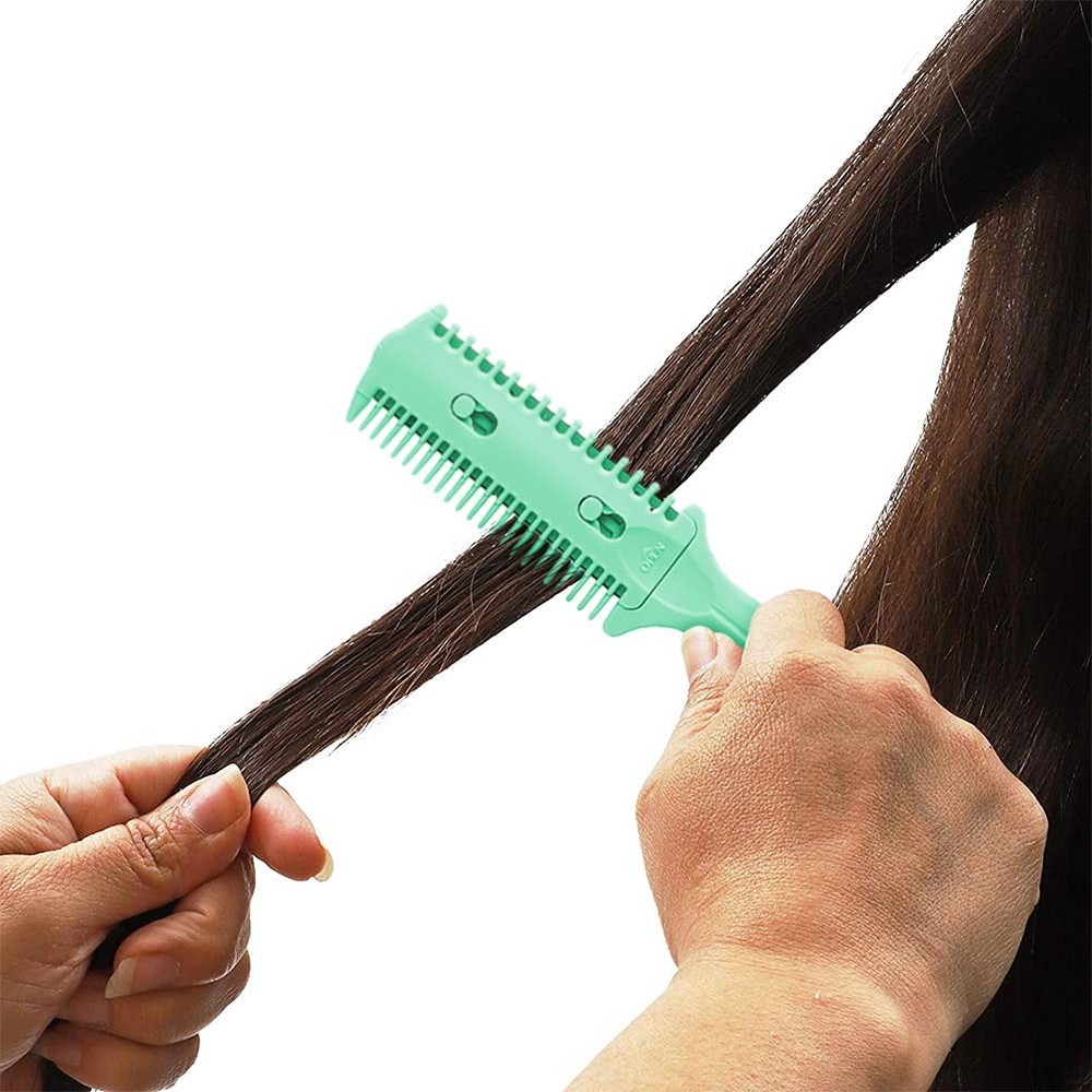 3 Pack Double Sided Haircut Razor Comb Split Ends Trimmer Styler Green