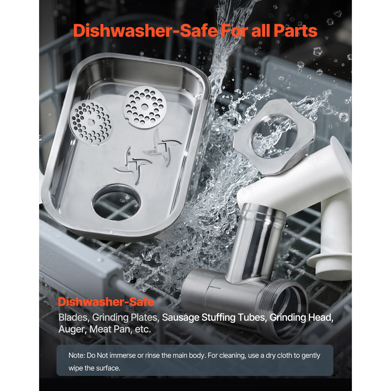 Uimoso Commercial Electric Meat Grinder 850W Sausage Stuffer7lbs/min for Kitchen