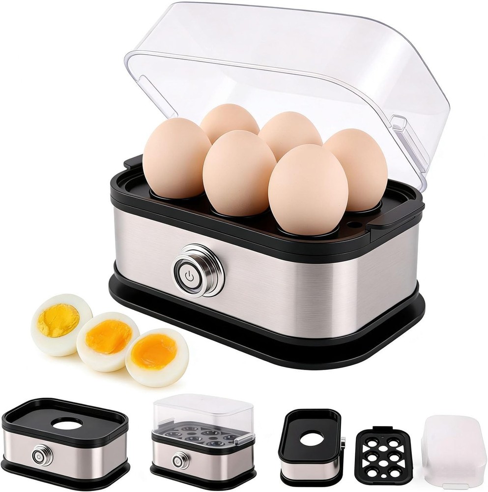 Smart Egg Cooker Multi-Function Rapid Eggs Cooker Electric 6 Egg Capacity Hard