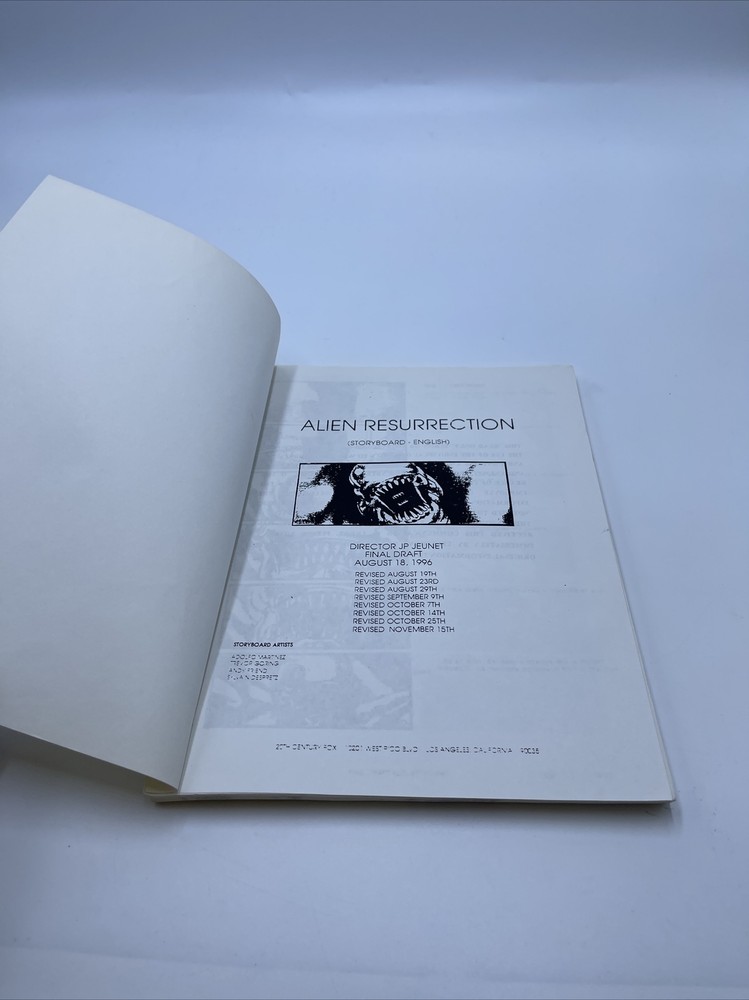 1997 "ALIEN: RESURRECTION" Storyboard, First Draft script and Press Release Kit