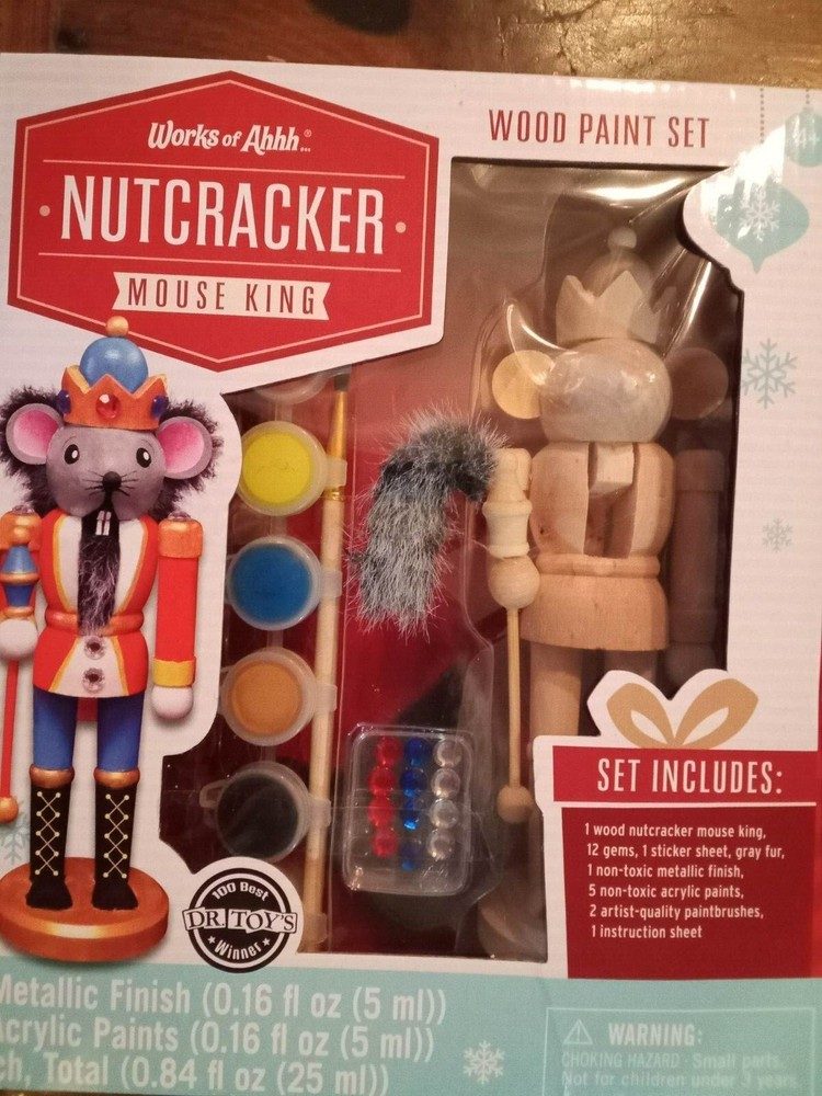 UTCRACKER MOUSE KING WOODEN PAINT SET. NEW IN BOX