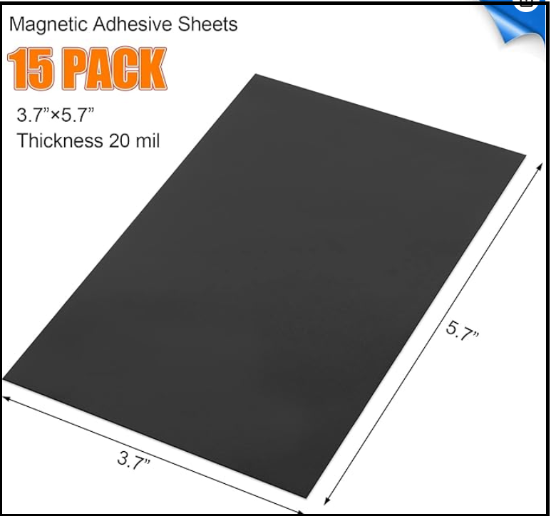 15 Pack Magnetic Sheet with Adhesive Displate Replacement Magnets Backing