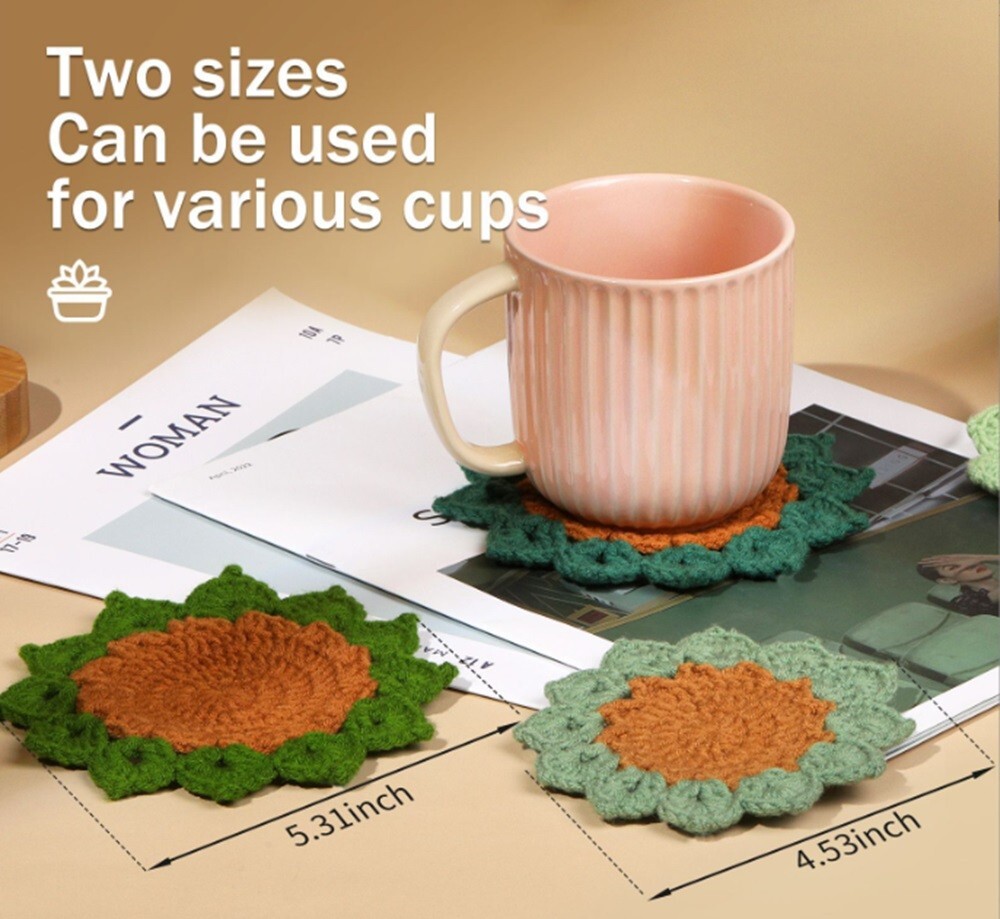 6‑Pack Crochet Starter Kit – Coasters & Plant Pot Covers with Video Tutorials